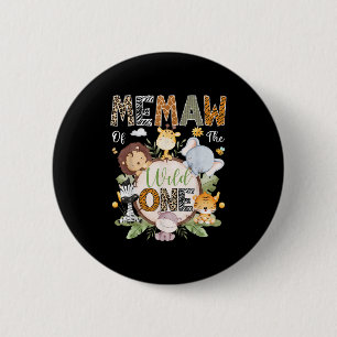 Chapa Redonda De 5 Cm Memaw Of The Wild One Birthday Jungle Safari A