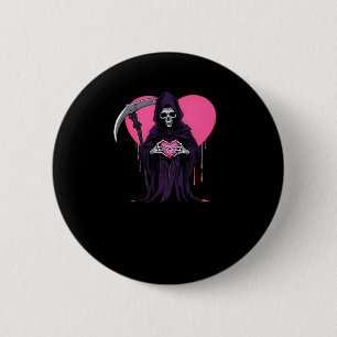 Chapa Redonda De 5 Cm Meme clásico de Heart Hands Reaper