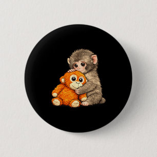 Chapa Redonda De 5 Cm meme de internet mono golpea con oso de peluche ac
