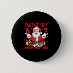 Chapa Redonda De 5 Cm Meme de Santa Six Seven Navidad Meme de Gen Z
