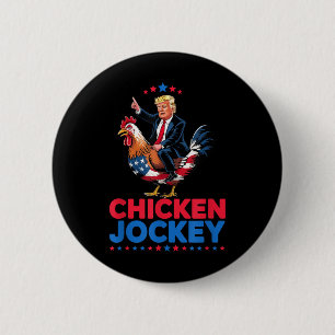 Chapa Redonda De 5 Cm Meme divertido de Trump sobre el jockey sobre poll