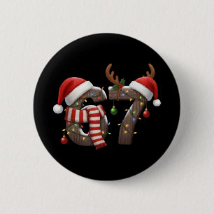 Chapa Redonda De 5 Cm Meme Divertido Seis Siete Navidad 6-7 Luces de Nav