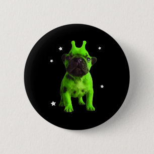 Chapa Redonda De 5 Cm Meme Perro Alien Retro Perro Tonto Espacio Vintage