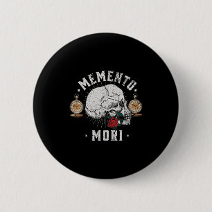 Chapa Redonda De 5 Cm Memento Mori Calavera Vintage _ Filosofía estoica