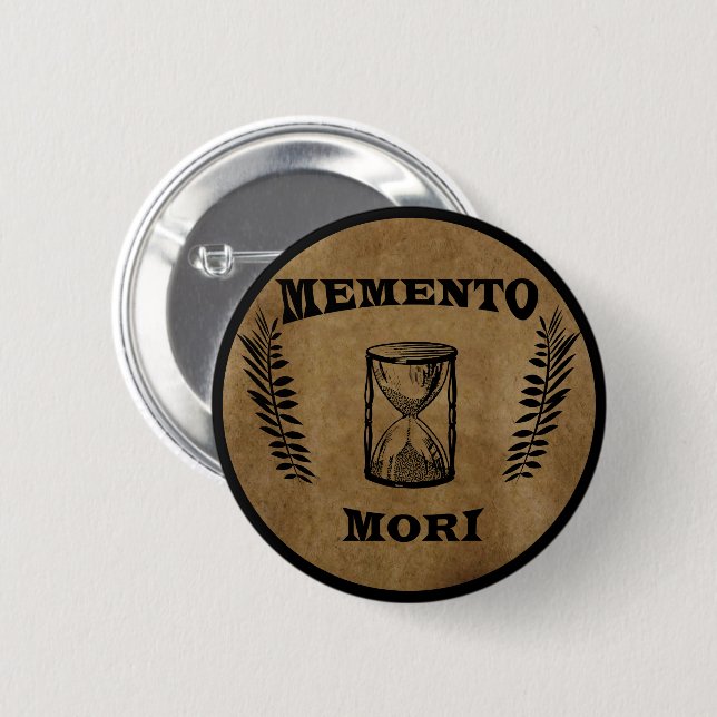 Chapa Redonda De 5 Cm memento mori hourglass (Anverso y reverso)