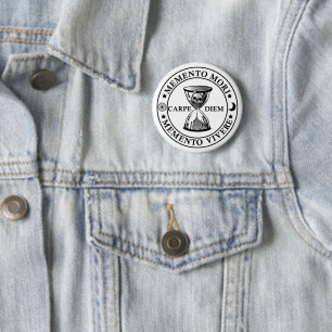 Chapa Redonda De 5 Cm memento mori vivere