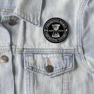 Chapa Redonda De 5 Cm memento mori vivere