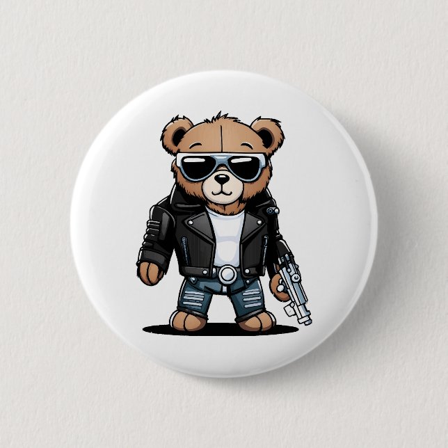 Chapa Redonda De 5 Cm Memes de Teddy Adorables (Anverso)