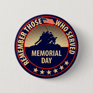 Chapa Redonda De 5 Cm Memorial Day
