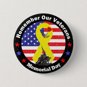 Chapa Redonda De 5 Cm Memorial Day