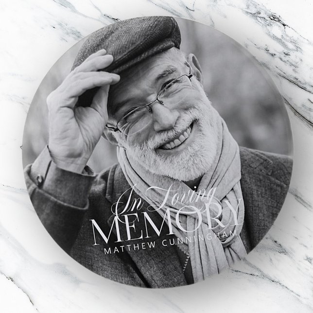 Chapa Redonda De 5 Cm Memorial Love Memory Simple Modern Photo (Subido por el creador)