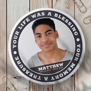Chapa Redonda De 5 Cm Memorial modernidad Personalizado simple foto Keep
