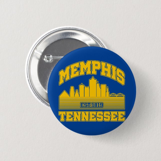 Chapa Redonda De 5 Cm Memphis, Tennessee (Anverso y reverso)