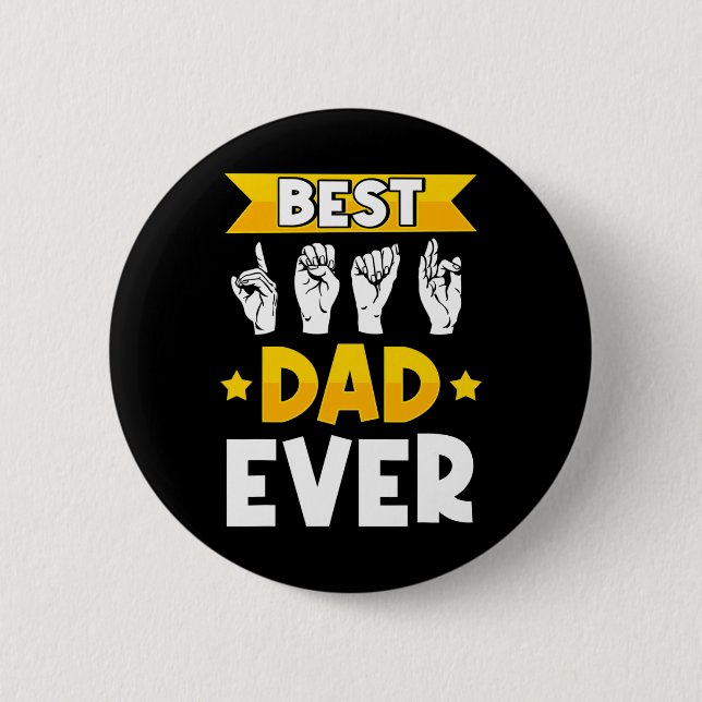 Chapa Redonda De 5 Cm Mens ASL Lenguaje de Rótulo Sensibilización sorda  (Anverso)