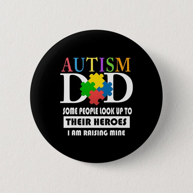 Chapa Redonda De 5 Cm Mens Autism Dad (Anverso)