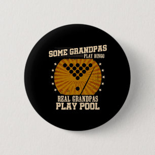 Chapa Redonda De 5 Cm Mens Billiards Grandpa Shirt - Real Grandpas Play
