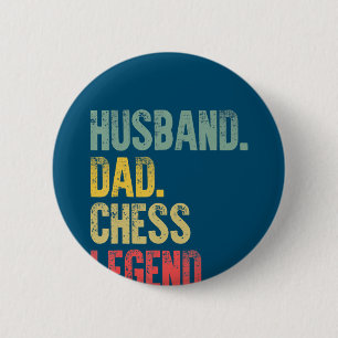 Chapa Redonda De 5 Cm Mens Funny Gige Husband Dad Chess Legend