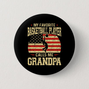 Chapa Redonda De 5 Cm Mens Mi jugador favorito de Bysketbyll me llama ab