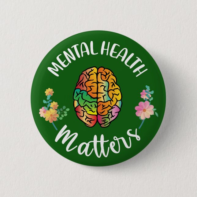 Chapa Redonda De 5 Cm Mental Health Matters | Mental Health Awareness (Anverso)