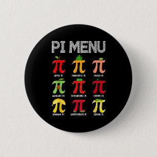 Chapa Redonda De 5 Cm Menú Pi Fruta Feliz Día Pi Profesor de Matemáticas
