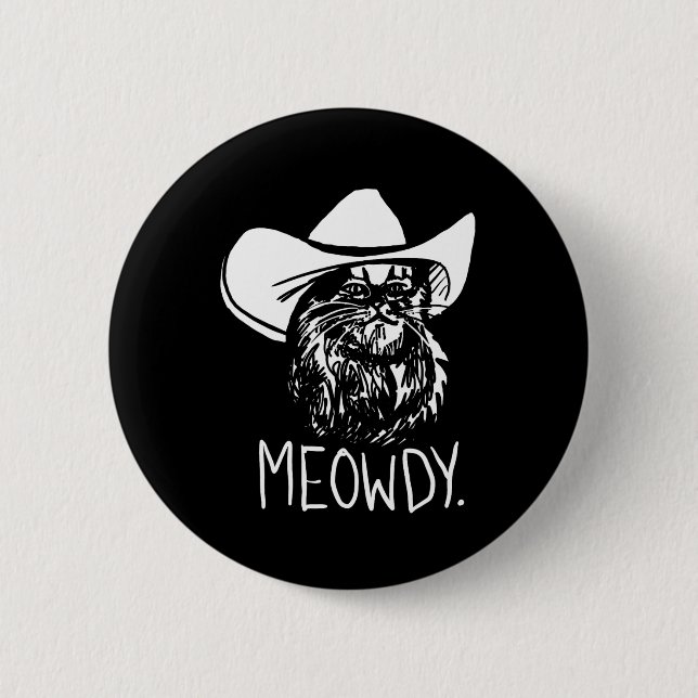 Chapa Redonda De 5 Cm Meowdy Texas Cat Meme (Anverso)