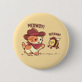 Chapa Redonda De 5 Cm Meowdy y Beehaw