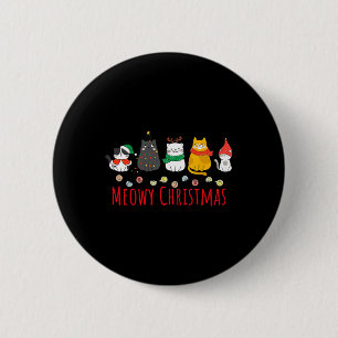 Chapa Redonda De 5 Cm Meowy Catmas Cute Kitten Cat Santa Hat Xmas Holida