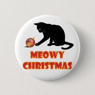 Chapa Redonda De 5 Cm Meowy Navidades Funny Cat