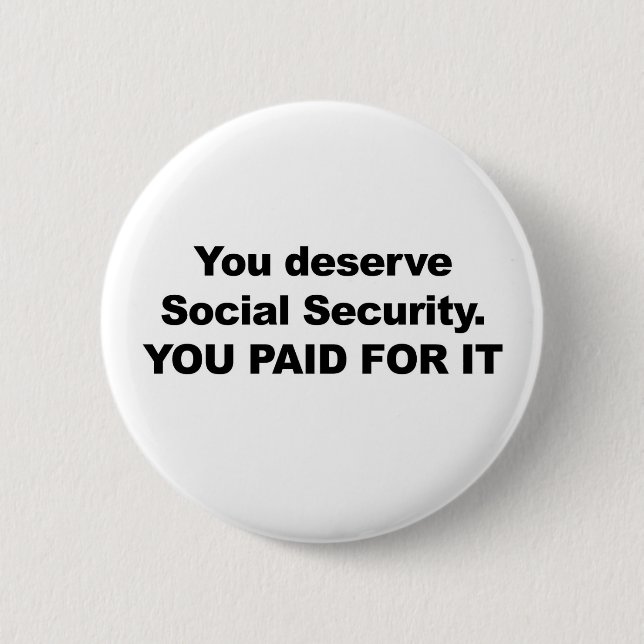 Chapa Redonda De 5 Cm Mereces Seguridad Social (Anverso)