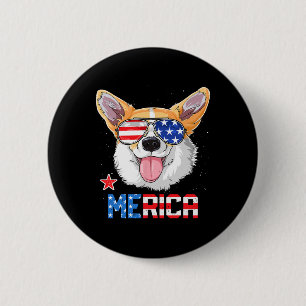 Chapa Redonda De 5 Cm Merica 4 De Julio Camisetas Niños Chicas Cachorro