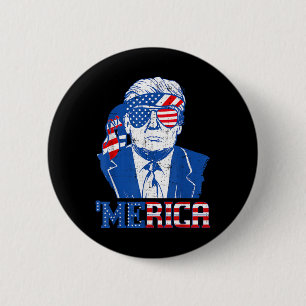 Chapa Redonda De 5 Cm Merica Donald Trump - Funny Trump 4 De Julio Amer