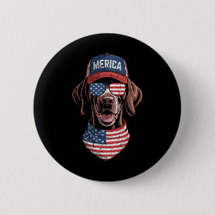 Chapa Redonda De 5 Cm Merica Gsp Dog 4 De Julio Bandera Estadounidense U