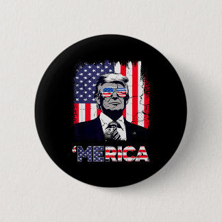 Chapa Redonda De 5 Cm Merica Trump Christmas Shirt 4th Of July Trump Ame
