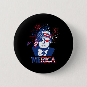 Chapa Redonda De 5 Cm Merica Trump Feliz 4 De Julio Bandera Norteamerica