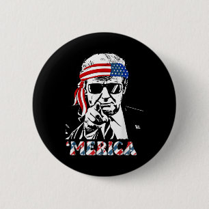 Chapa Redonda De 5 Cm Merica Trump Feliz 4 De Julio Bandera Norteamerica