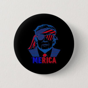 Chapa Redonda De 5 Cm Merica Trump Feliz 4 De Julio Bandera Norteamerica