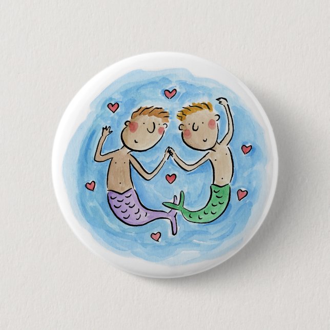 Chapa Redonda De 5 Cm Mermen (Anverso)