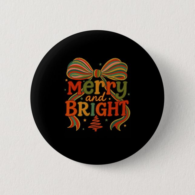 Chapa Redonda De 5 Cm Merry And Bright Christmas Crew 2025 Funny Family  (Anverso)