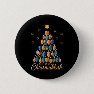 Chapa Redonda De 5 Cm Merry Chrismukkah Happy Chanukkah Dreidel Christma