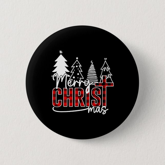 Chapa Redonda De 5 Cm Merry Christ Mas Christian Jesus Navidades Pjs Xma (Anverso)