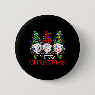 Chapa Redonda De 5 Cm Merry Christmas Gnome Family Navidades Para Mujere