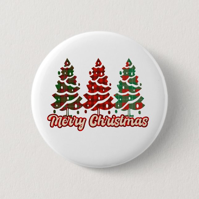 Chapa Redonda De 5 Cm Merry Christmas Leopard Tree (Anverso)