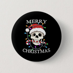 Chapa Redonda De 5 Cm Merry Christmas Skeleton Men Women