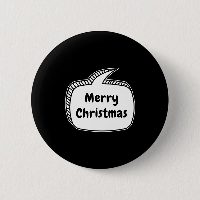 Chapa Redonda De 5 Cm Merry Christmas Speech Bubble  (Anverso)