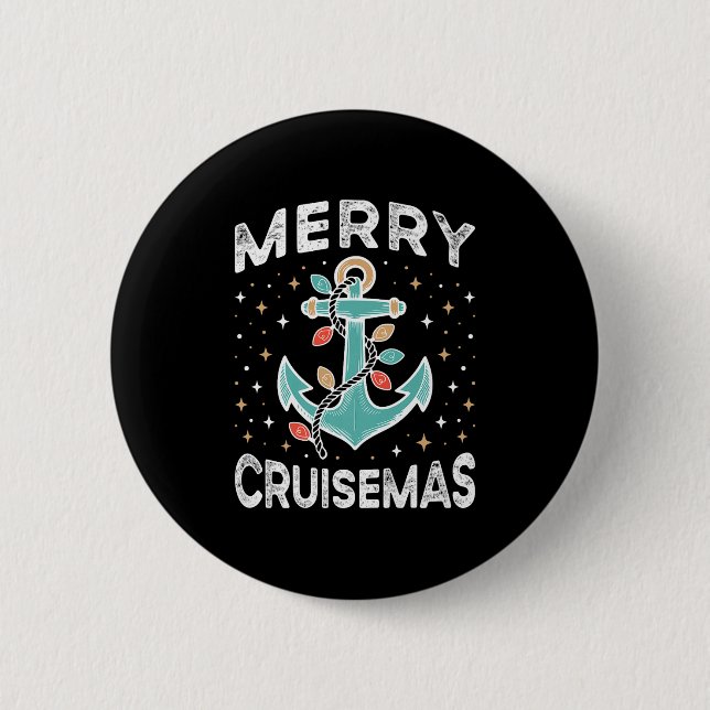 Chapa Redonda De 5 Cm Merry Cruise-mas Matching Family Christmas Cruise  (Anverso)