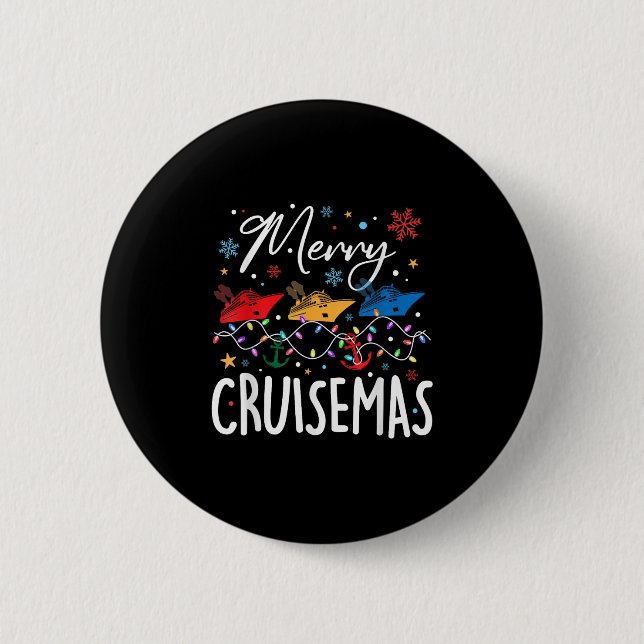 Chapa Redonda De 5 Cm Merry Cruisemas Christmas Family Cruising Squad Xm (Anverso)