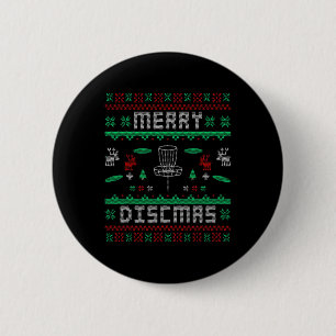 Chapa Redonda De 5 Cm Merry Discmas Disk Golf Navidades feos Merry Chris