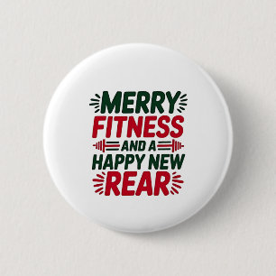 Chapa Redonda De 5 Cm Merry Fitness y nuevos Navidades de fitness poster