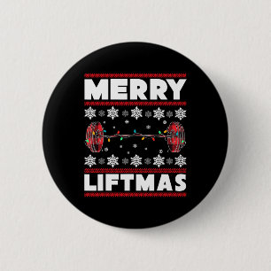 Chapa Redonda De 5 Cm Merry Liftmas Fun Navidades Gym Workout Fitness Gi