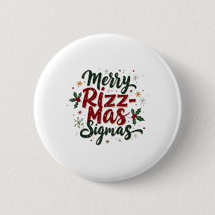 Chapa Redonda De 5 Cm Merry Rizz Mas Sigmas Funny Gen Alpha Xmas Santa C